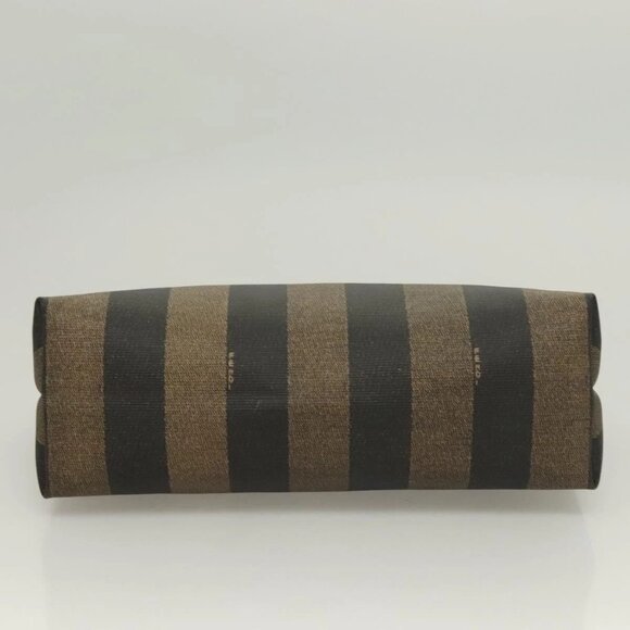 FENDI Pecan Canvas Pouch Black Brown gold Auth - Picture 7 of 15